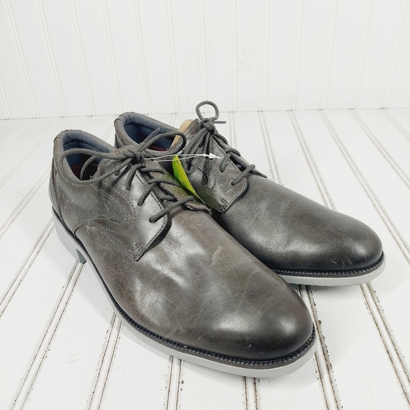 New Rockport TMDS Plain Toe Grey Leather Lace Up Oxfords C788 main image 7